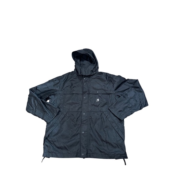 Carhartt Other - Carhartt Mens J305 BLK Black Nylon Hooded Jacket Coat Mesh Lined Size Large